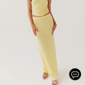 Yellow crochet skirt with matching top available